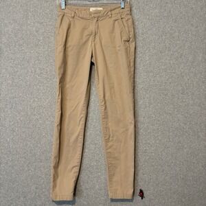 H&M LOGG Women's 2 Tan Khaki Chino Pants Slim Leg Workwear Boho Cottagecore